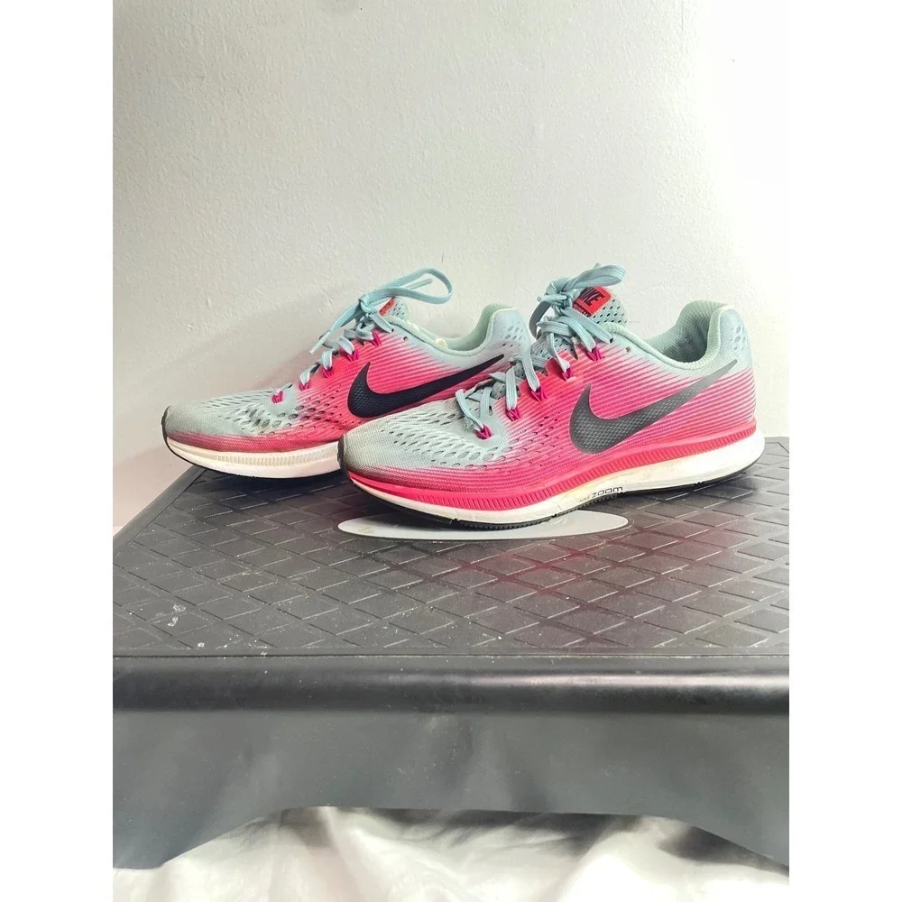 Nike Air Zoom Pegasus 34 Running Shoes Pink Black Womens Size 8.5